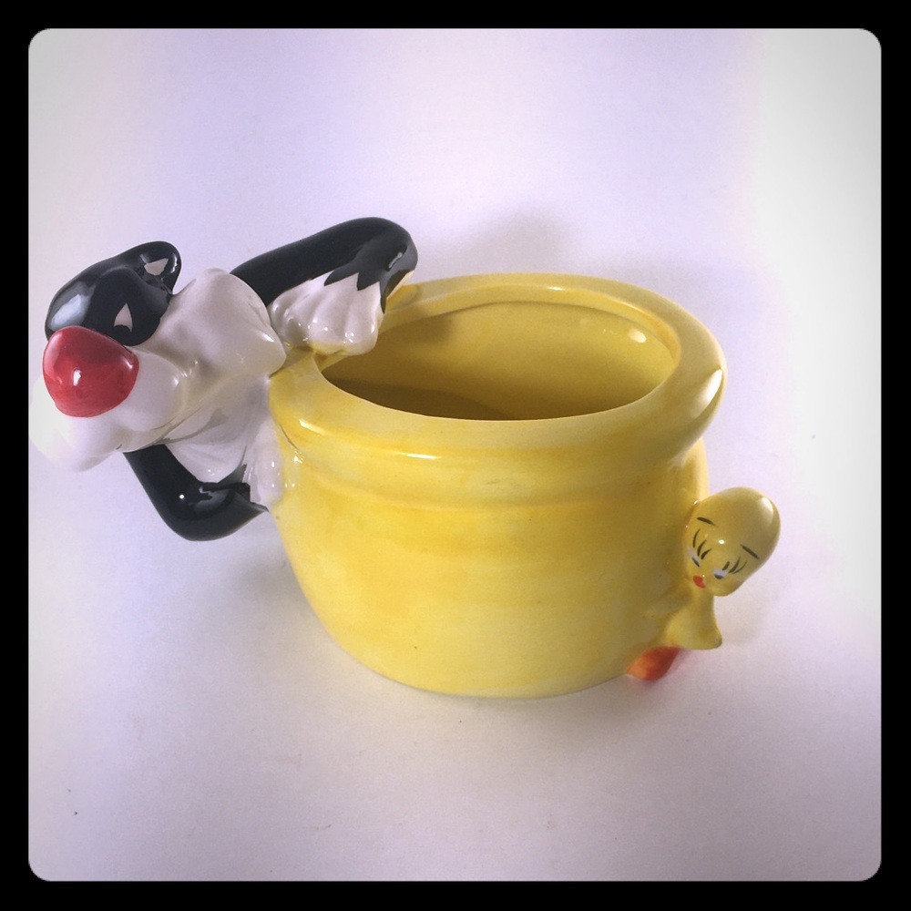 Looney Tunes Sylvester Tweety Planter Pot No Chips